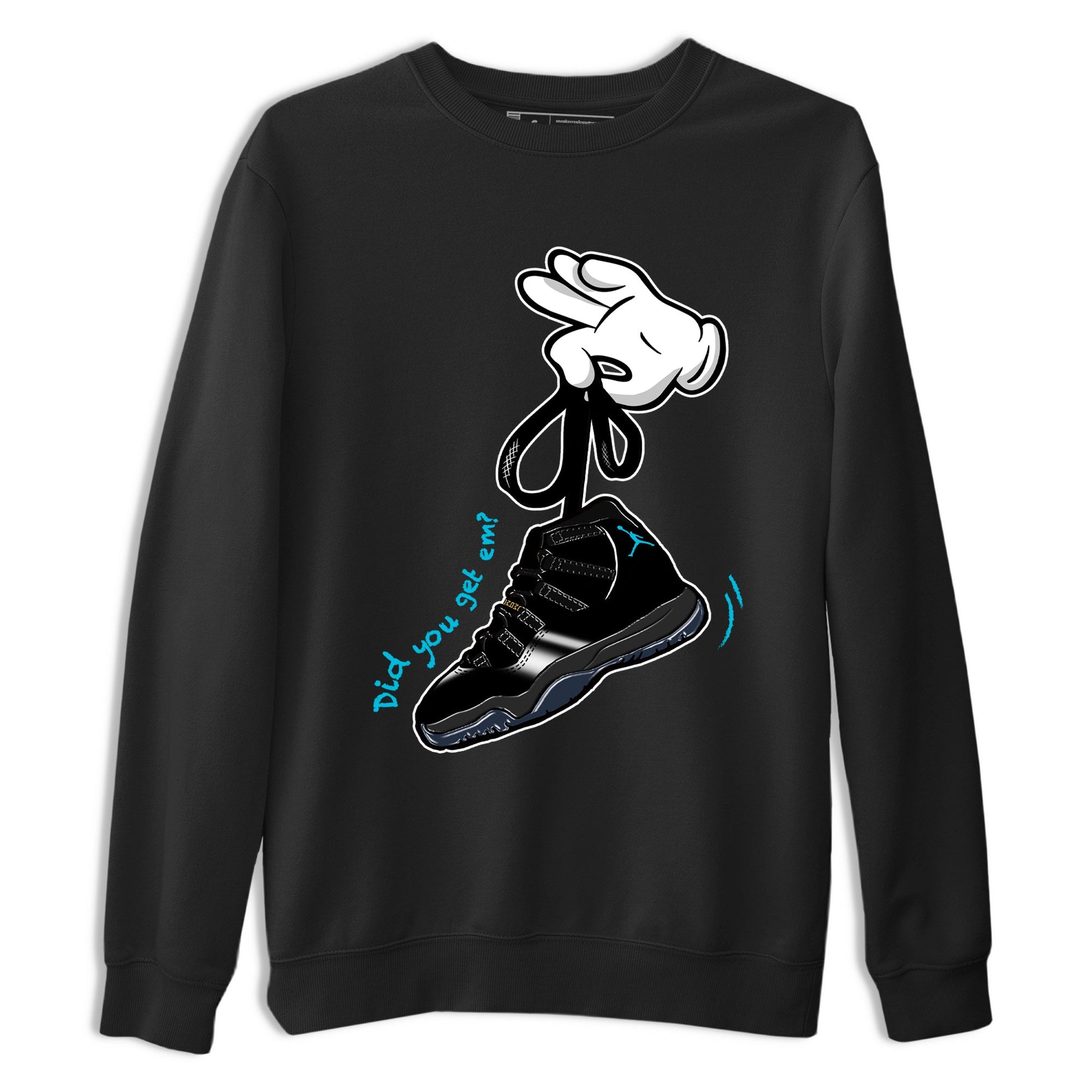 Sneaker Threads – Sneaker Tees To Match Air Jordan 11 Retro Gamma – Cartoon Hands Graphic Tee Black 2. Perfect for Jordan releases 2025 colorways.