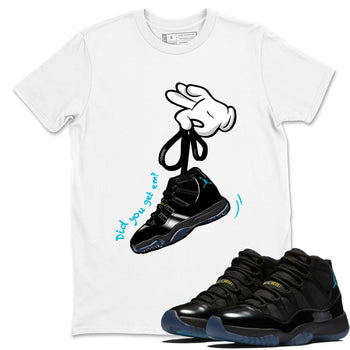 Sneaker Threads – Sneaker Tees To Match Air Jordan 11 Retro Gamma – Cartoon Hands Graphic Tee White 1. Perfect for Jordan releases 2025 colorways.