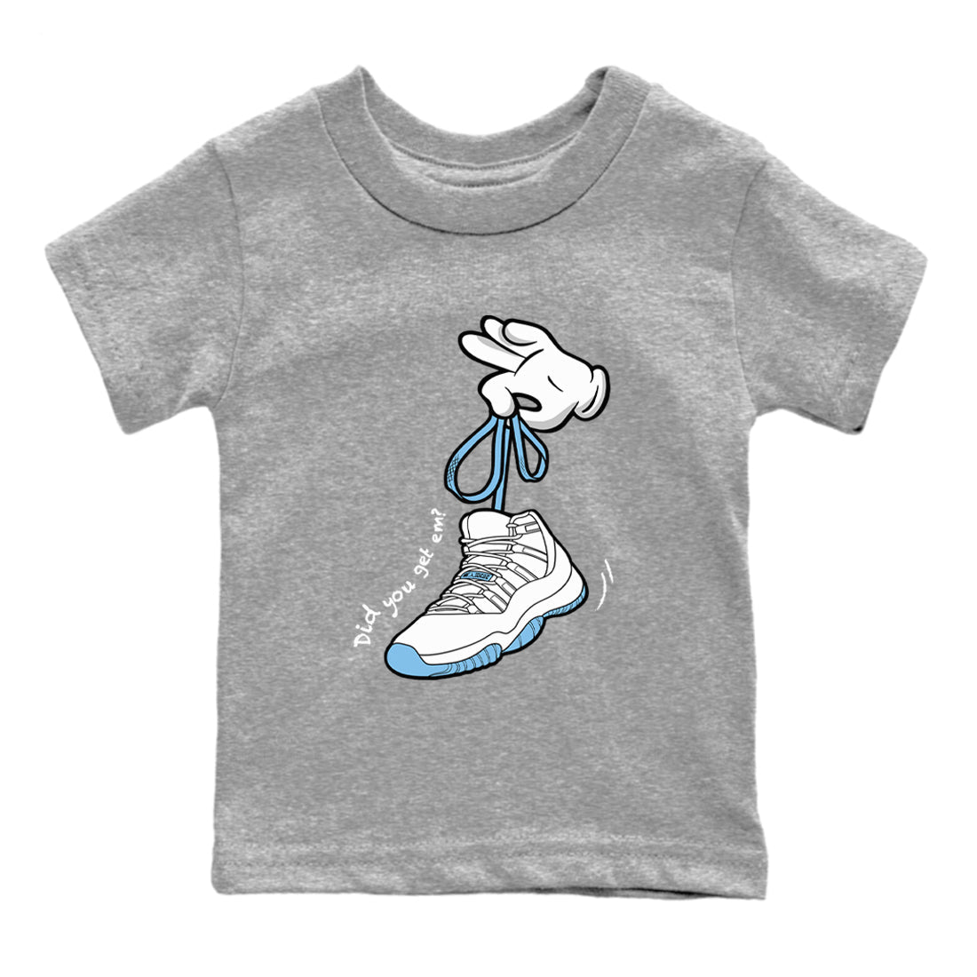 AJ11 Retro Legend Blue shirts to match jordans Cartoon Hands best t shirts to wear with jordans 11s Legend Blue match shoes to clothes SNRT Sneaker Tees Youth Baby Heather Grey 2 tee
