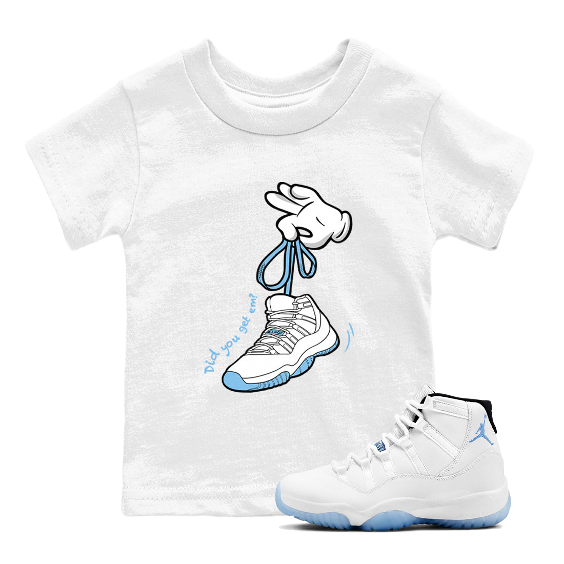 AJ11 Retro Legend Blue shirts to match jordans Cartoon Hands best t shirts to wear with jordans 11s Legend Blue match shoes to clothes SNRT Sneaker Tees Youth Baby White 1 tee
