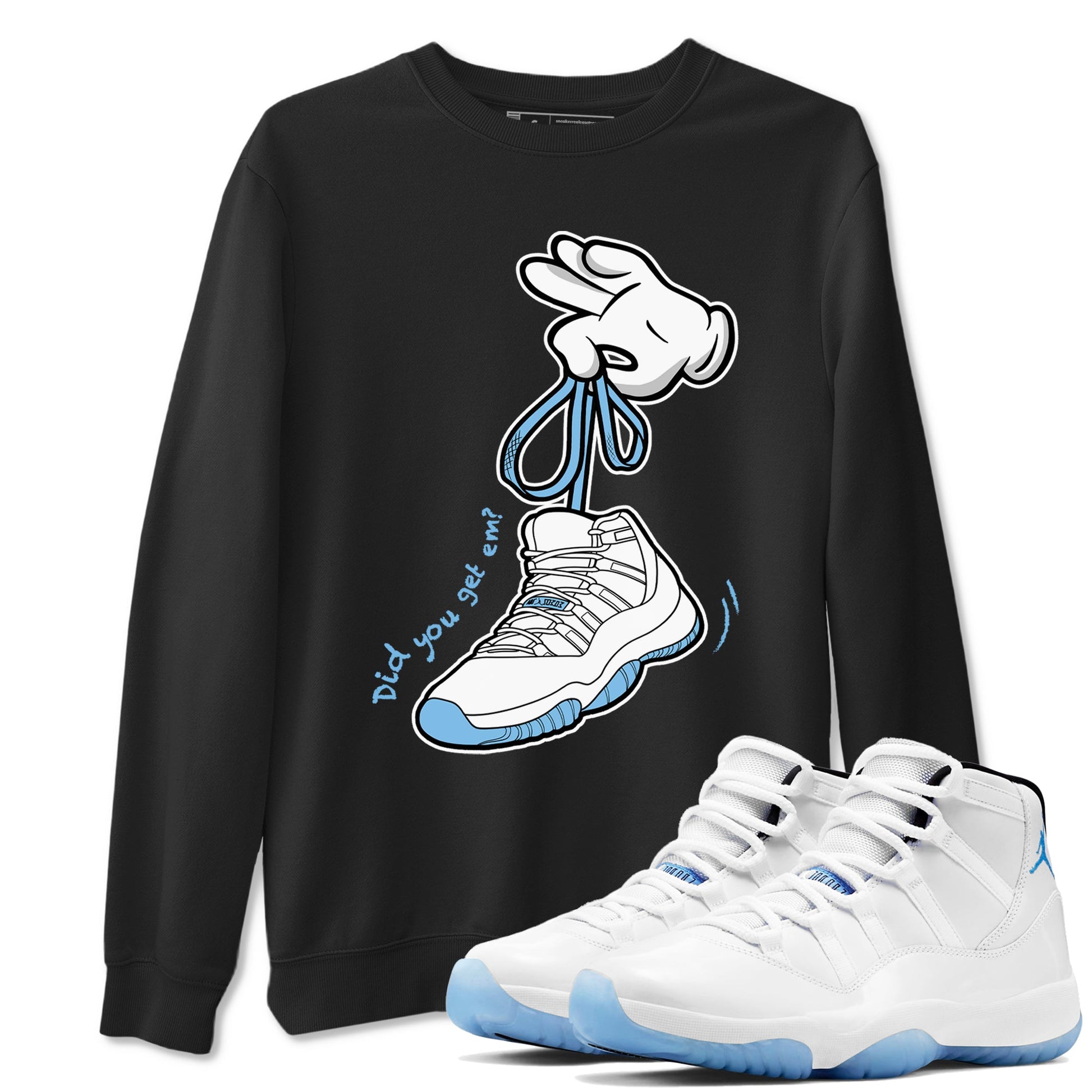 AJ11 Retro Legend Blue shirts to match jordans Cartoon Hands best t shirts to wear with jordans 11s Legend Blue match shoes to clothes SNRT Sneaker Tees unisex cotton Black 1 shirts