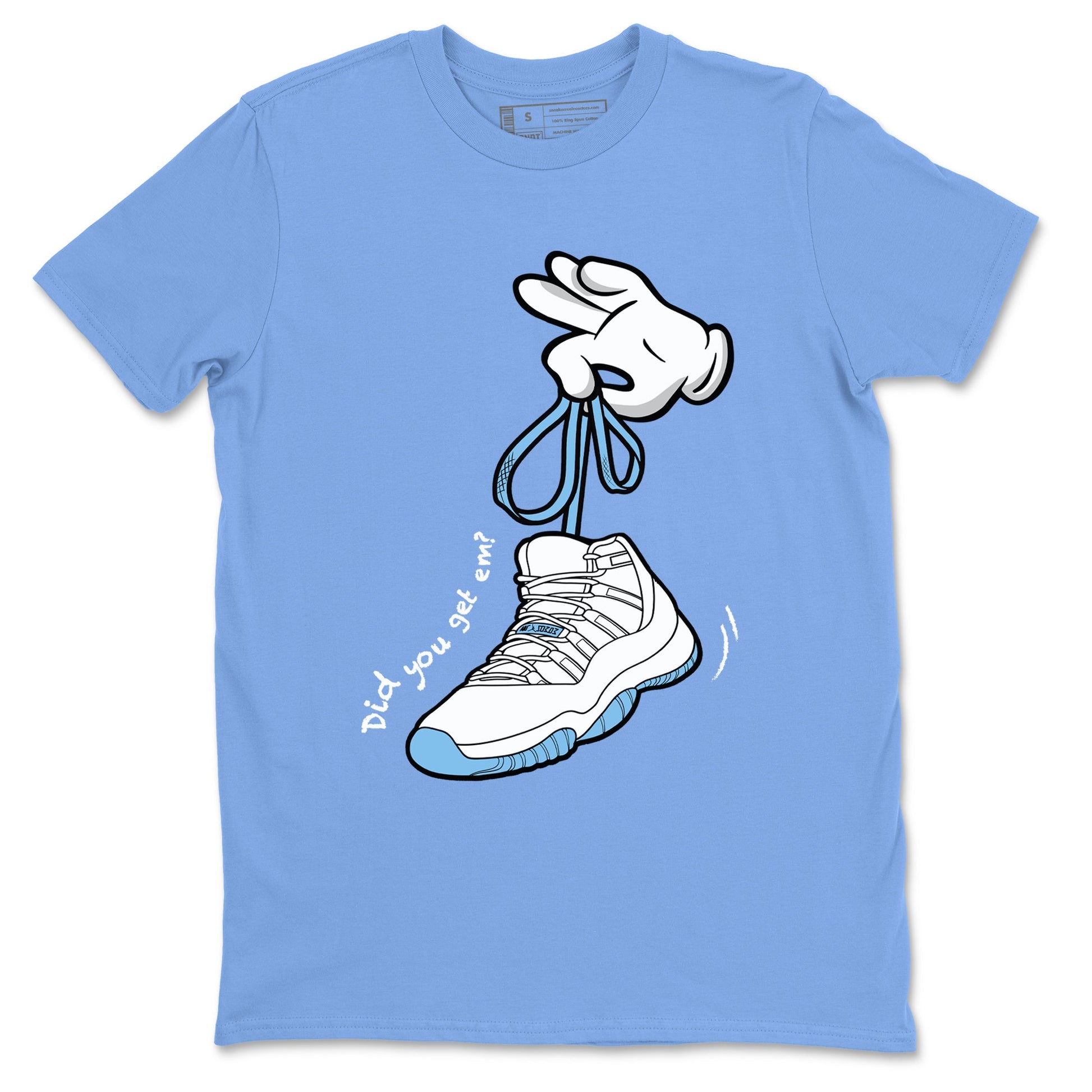 AJ11 Retro Legend Blue shirts to match jordans Cartoon Hands best t shirts to wear with jordans 11s Legend Blue match shoes to clothes SNRT Sneaker Tees unisex cotton Carolina Blue 2 shirts