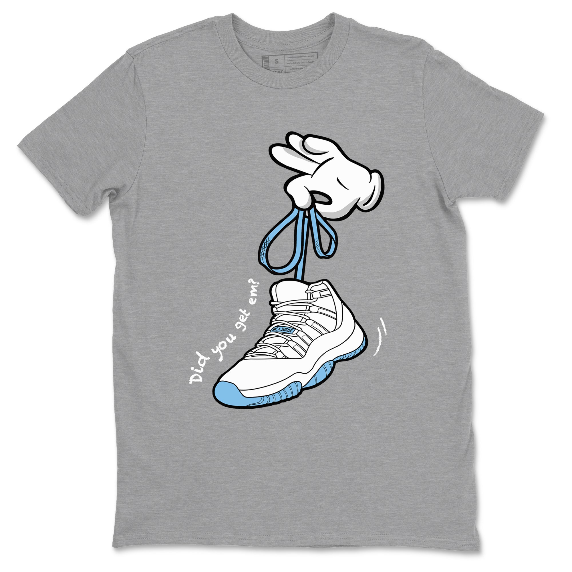 AJ11 Retro Legend Blue shirts to match jordans Cartoon Hands best t shirts to wear with jordans 11s Legend Blue match shoes to clothes SNRT Sneaker Tees unisex cotton Heather Grey 2 shirts