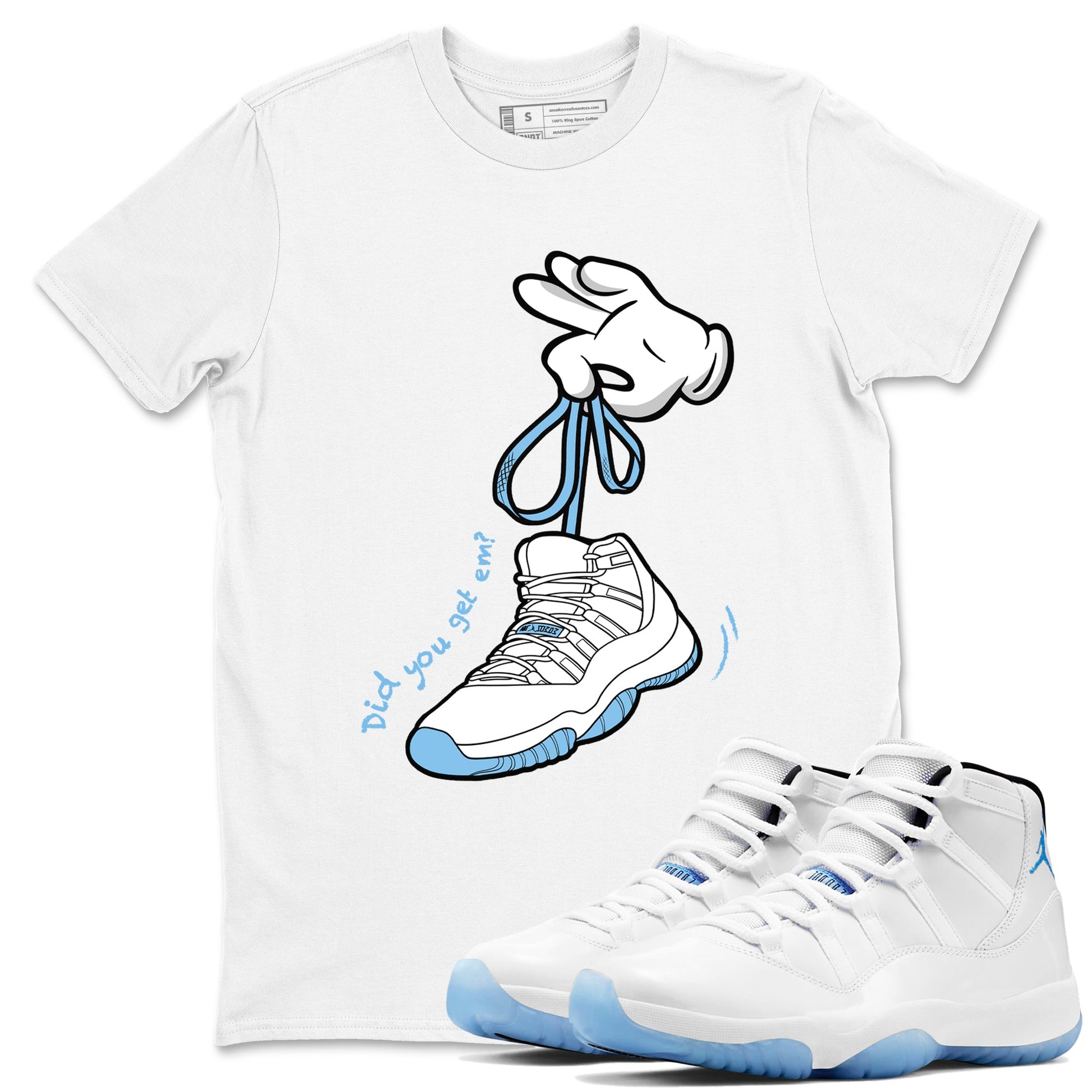 AJ11 Retro Legend Blue shirts to match jordans Cartoon Hands best t shirts to wear with jordans 11s Legend Blue match shoes to clothes SNRT Sneaker Tees unisex cotton White 1 shirts