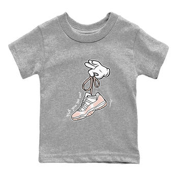 11s Legend Pink shirts to match jordans Cartoon Hands sneaker match tees Air Jordan 11 Legend Pink SNRT Sneaker Tees streetwear brand Baby and Youth Heather Grey 2 cotton tee