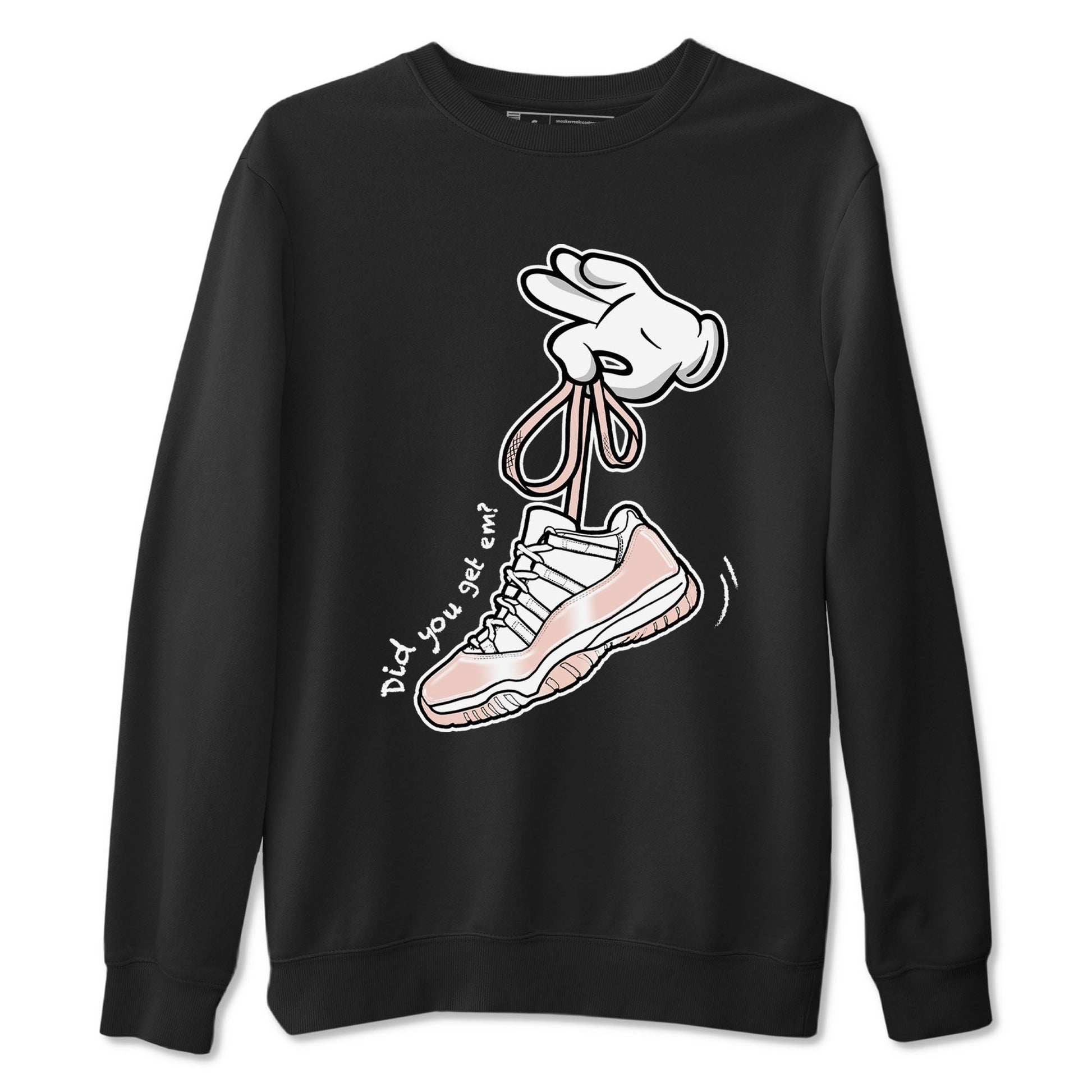 11s Legend Pink shirts to match jordans Cartoon Hands sneaker match tees Air Jordan 11 Legend Pink SNRT Sneaker Tees streetwear brand Black 2 unisex cotton tee