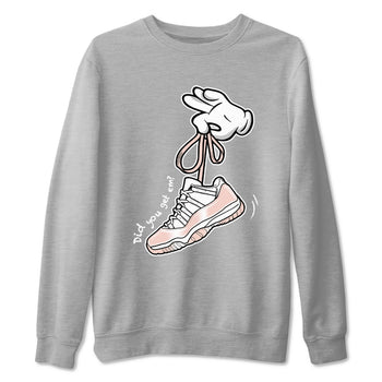 11s Legend Pink shirts to match jordans Cartoon Hands sneaker match tees Air Jordan 11 Legend Pink SNRT Sneaker Tees streetwear brand Heather Grey 2 unisex cotton tee