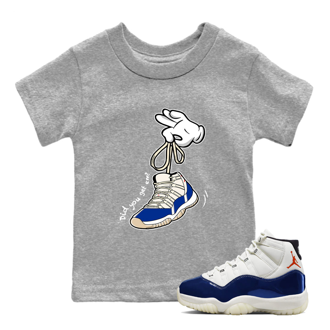 Sneaker Threads – Sneaker Tees To Match Air Jordan 11 Rare Air – Cartoon Hands Youth Graphic Tee Heather Grey 1. Perfect for Jordan releases 2025 colorways.