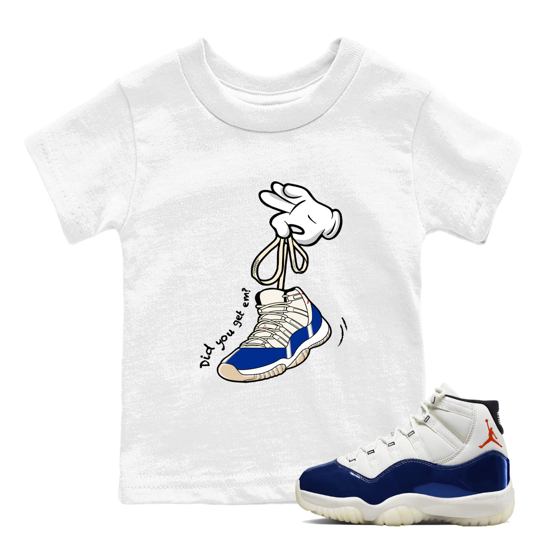 Sneaker Threads – Sneaker Tees To Match Air Jordan 11 Rare Air – Cartoon Hands Youth Graphic Tee White 1. Perfect for Jordan releases 2025 colorways.