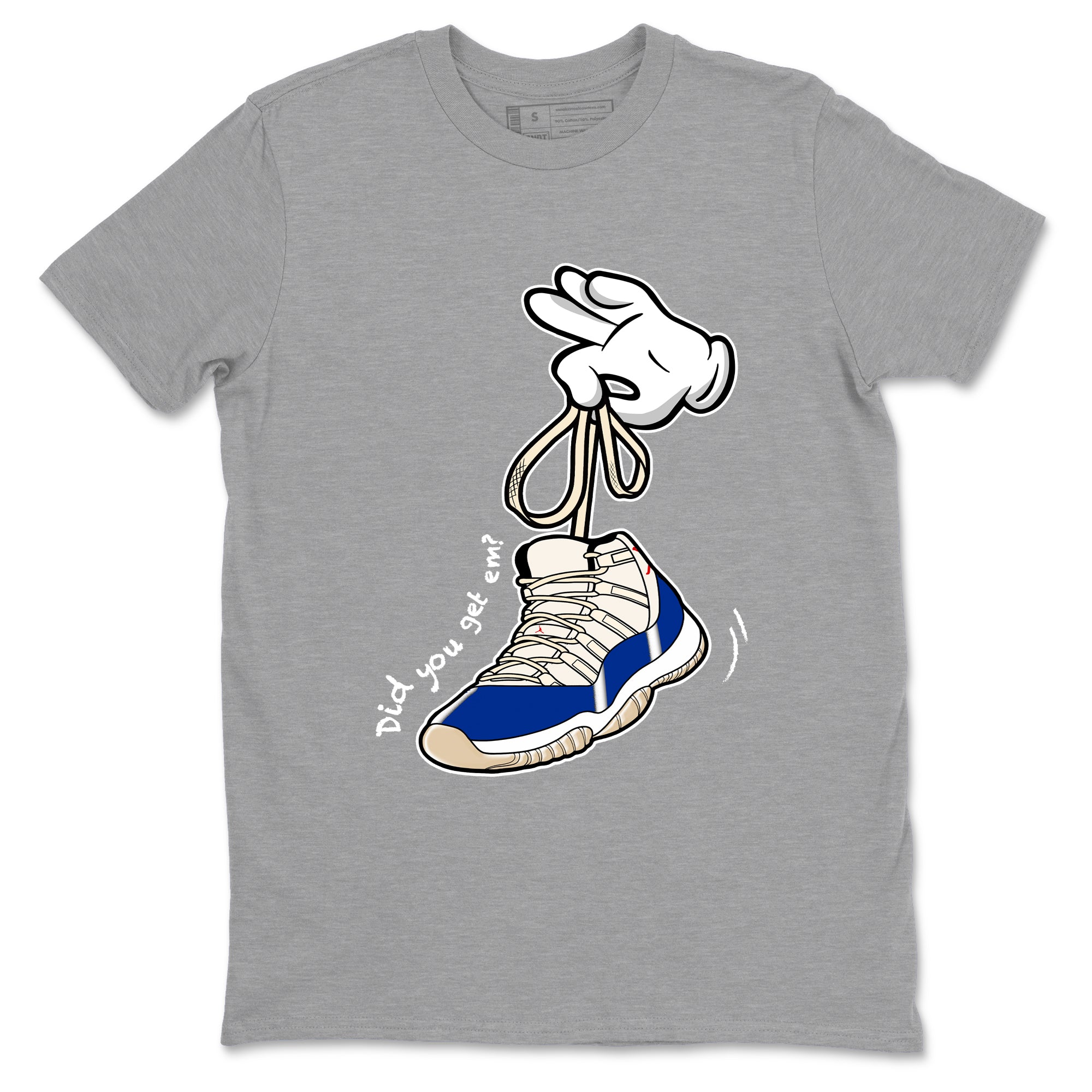 Sneaker Threads – Sneaker Tees To Match Air Jordan 11 Rare Air – Cartoon Hands Graphic Tee Heather Grey 2. Perfect for Jordan releases 2025 colorways.