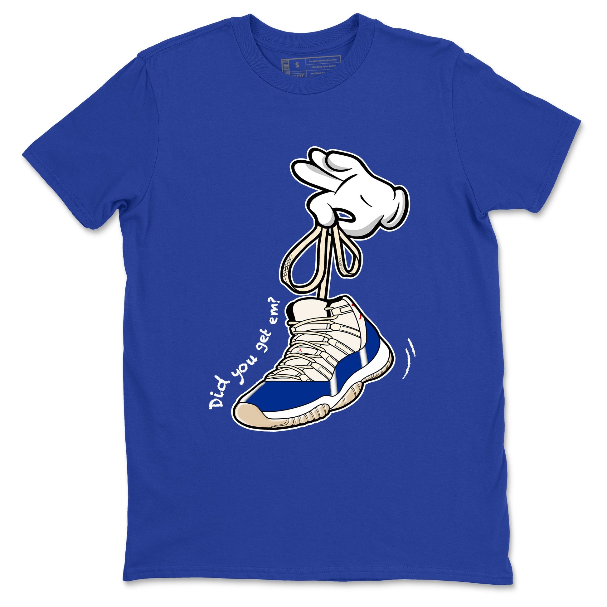 Sneaker Threads – Sneaker Tees To Match Air Jordan 11 Rare Air – Cartoon Hands Graphic Tee Royal Blue 2. Perfect for Jordan releases 2025 colorways.