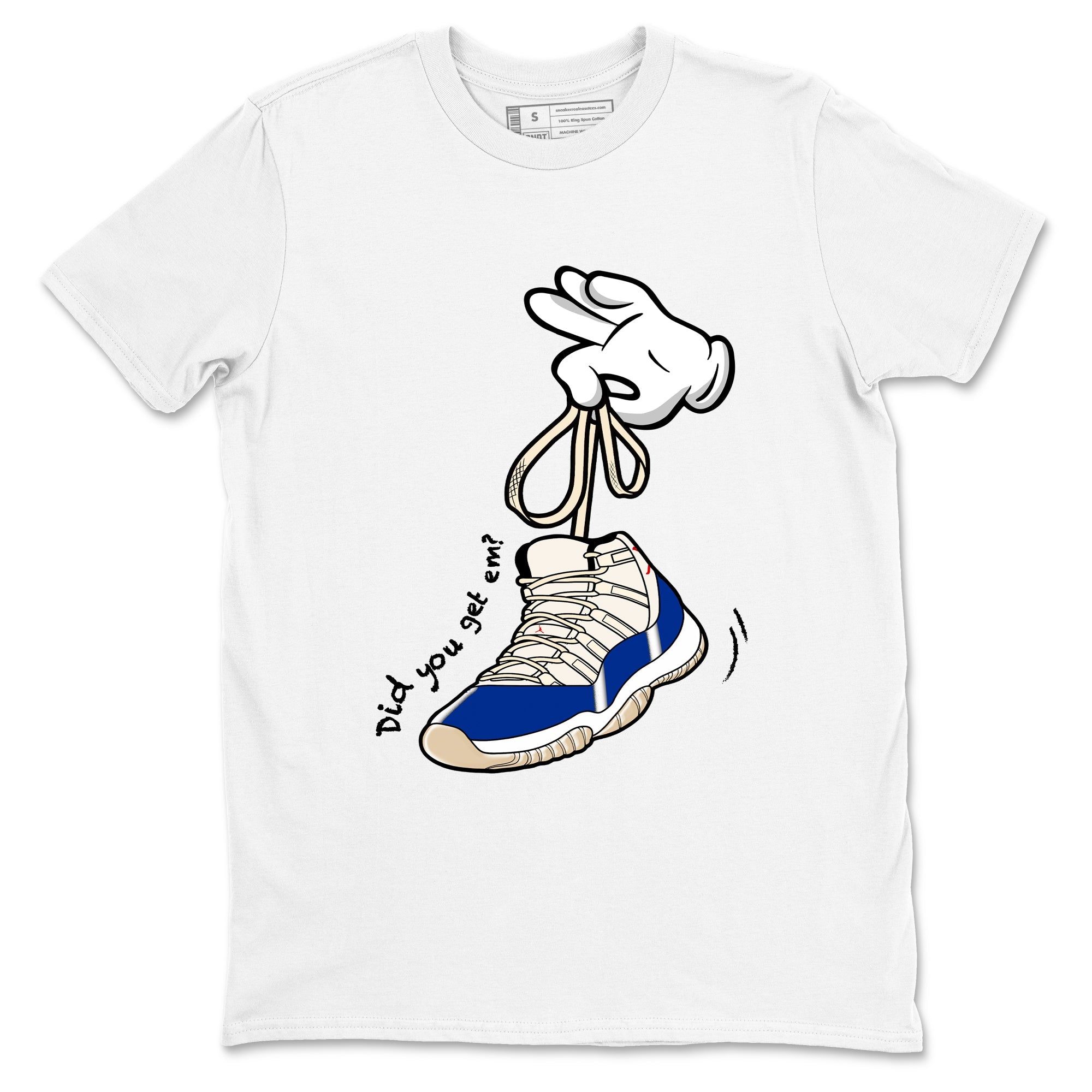 Sneaker Threads – Sneaker Tees To Match Air Jordan 11 Rare Air – Cartoon Hands Graphic Tee White 2. Perfect for Jordan releases 2025 colorways.