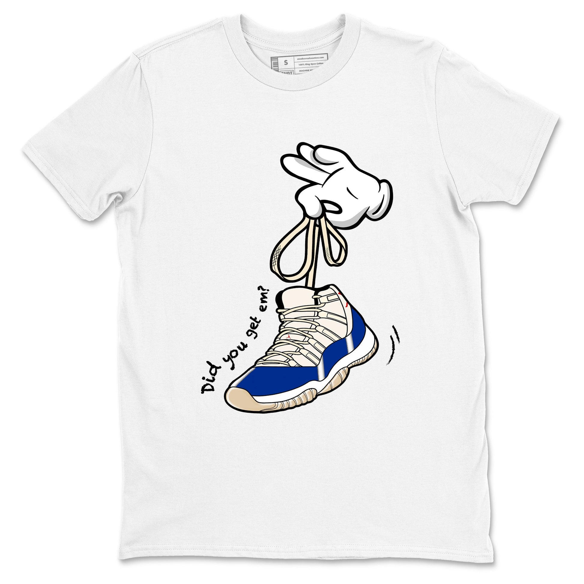 Sneaker Threads – Sneaker Tees To Match Air Jordan 11 Rare Air – Cartoon Hands Graphic Tee White 2. Perfect for Jordan releases 2025 colorways.