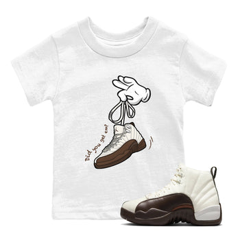 AJ12 Baroque Brown shirts to match jordans Cartoon Hands best t shirts to wear with jordans SoleFly x Jordan 12 Baroque Brown match shoes to clothes SNRT Sneaker Tees Youth Baby White 1 tee