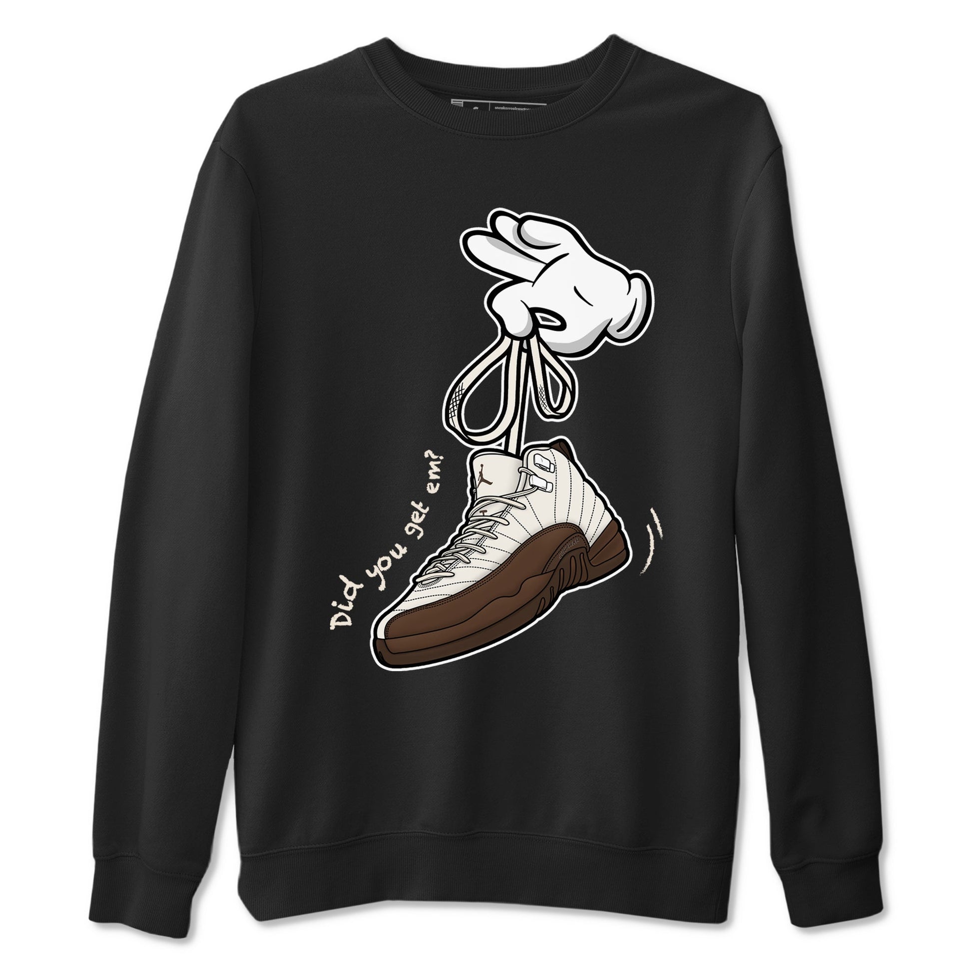 AJ12 Baroque Brown shirts to match jordans Cartoon Hands best t shirts to wear with jordans SoleFly x Jordan 12 Baroque Brown match shoes to clothes SNRT Sneaker Tees unisex cotton Black 2 shirts