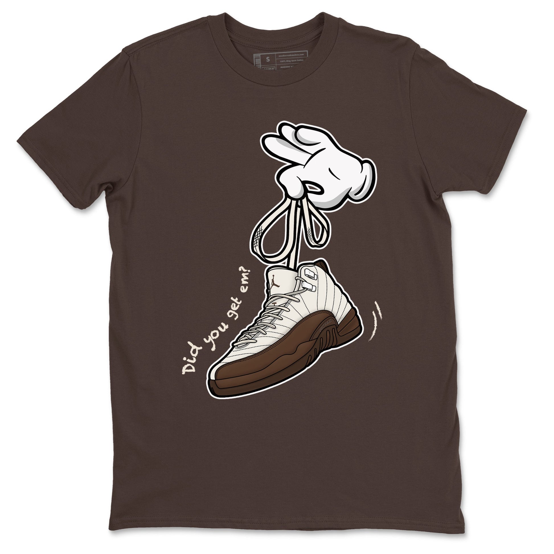 AJ12 Baroque Brown shirts to match jordans Cartoon Hands best t shirts to wear with jordans SoleFly x Jordan 12 Baroque Brown match shoes to clothes SNRT Sneaker Tees unisex cotton Dark Chocolate 2 shirts