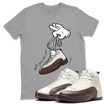 AJ12 Baroque Brown shirts to match jordans Cartoon Hands best t shirts to wear with jordans SoleFly x Jordan 12 Baroque Brown match shoes to clothes SNRT Sneaker Tees unisex cotton Heather Grey 1 shirts