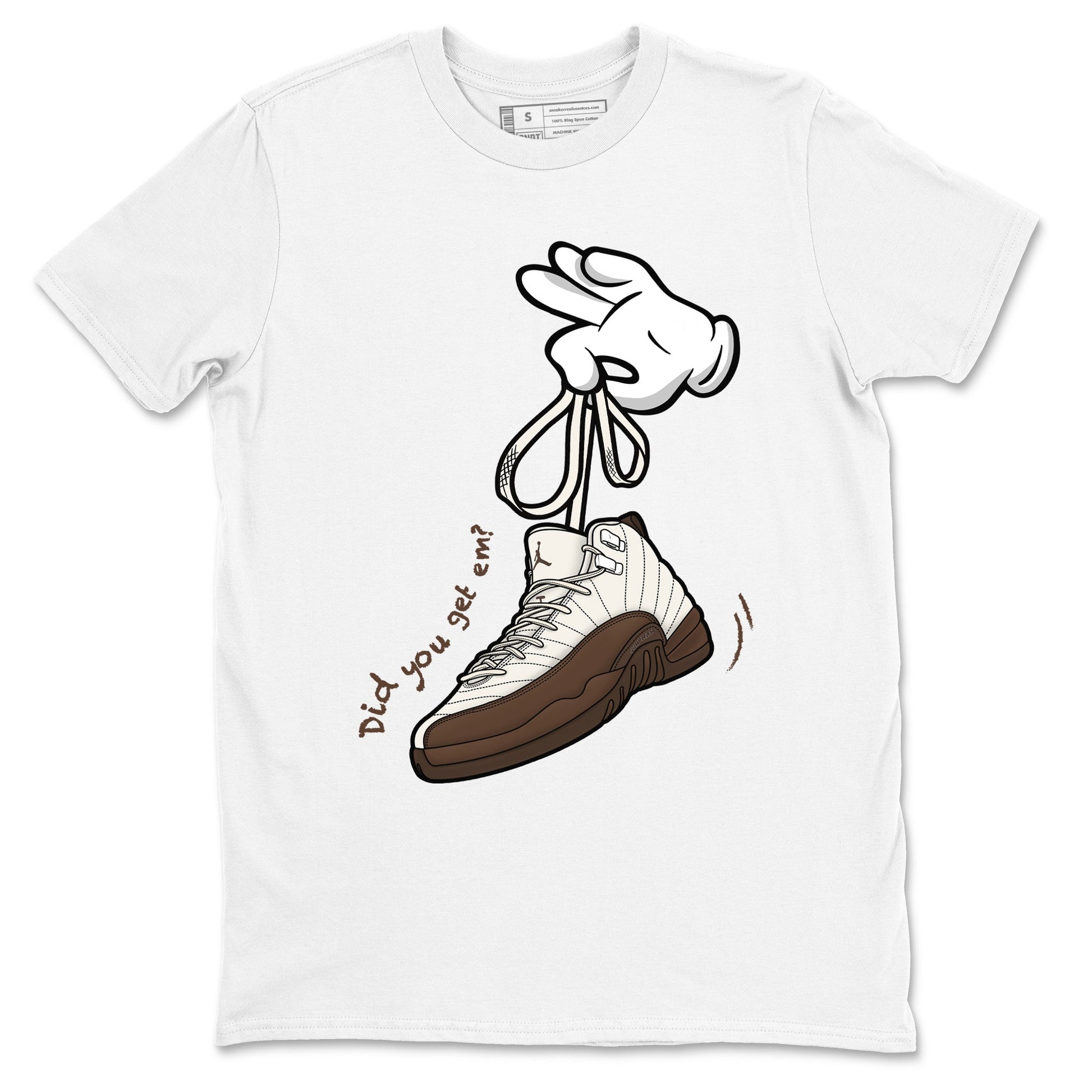 AJ12 Baroque Brown shirts to match jordans Cartoon Hands best t shirts to wear with jordans SoleFly x Jordan 12 Baroque Brown match shoes to clothes SNRT Sneaker Tees unisex cotton White 2 shirts