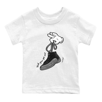 12 Black Wolf Grey Shirts To Match Jordans Cartoon Hands Sneaker Shirts Air Jordan 12 Retro Black Wolf Grey SNRT Sneaker Release Tees Baby Youth Toddler White 2 crew neck shirts