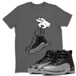 12 Black Wolf Grey Shirts To Match Jordans Cartoon Hands Sneaker Shirts Air Jordan 12 Retro Black Wolf Grey SNRT Sneaker Release Tees Unisex Cotton Crew Neck Cool Grey 1 crew neck shirts