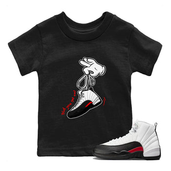 Air Jordan 12 Retro Taxi Flip shirts to match jordans Cartoon Hands sneaker match tees 12s Red Taxi SNRT sneaker release tees baby toddler Black 1 cotton Shirt