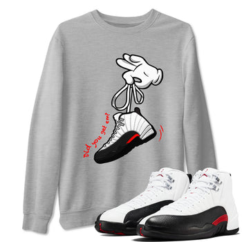 Air Jordan 12 Retro Taxi Flip shirts to match jordans Cartoon Hands sneaker match tees 12s Red Taxi SNRT sneaker release Tees unisex cotton Heather Grey 1 crew neck shirt