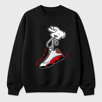 Best Sneakerfit for Sneakerheads Graphic Tees To Match Air Jordan 13 University Red Sneakers – Cartoon Hands Tee Black 2