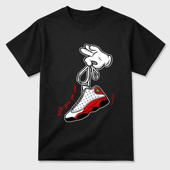 Best Sneakerfit for Sneakerheads Graphic Tees To Match Air Jordan 13 University Red Sneakers – Cartoon Hands Tee Black 2