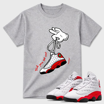 Cartoon Hands SNRT Sneaker Tees - Air Jordan 13 University Red - SNRT Sneaker T-shirts