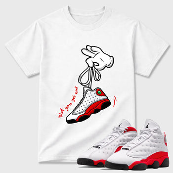 Cartoon Hands SNRT Sneaker Tees - Air Jordan 13 University Red - SNRT Sneaker T-shirts