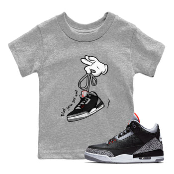 3s Black Cement shirts to match jordans Cartoon Hands sneaker match tees Air Jordan 3 Retro OG Black Cement match shoes to clothes SNRT Sneaker Tees Youth Baby Heather Grey 1 tee