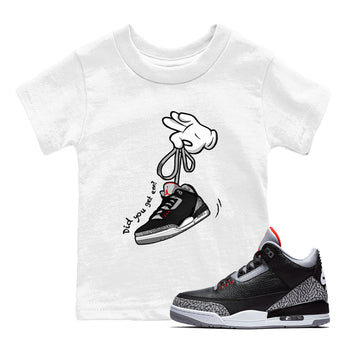3s Black Cement shirts to match jordans Cartoon Hands sneaker match tees Air Jordan 3 Retro OG Black Cement match shoes to clothes SNRT Sneaker Tees Youth Baby White 1 tee