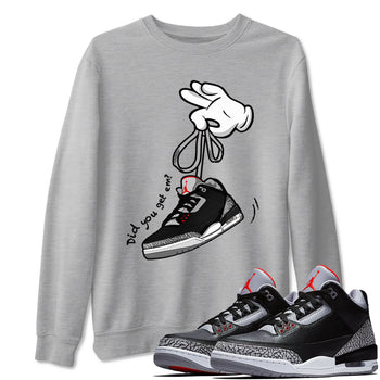 3s Black Cement shirts to match jordans Cartoon Hands sneaker match tees Air Jordan 3 Retro OG Black Cement match shoes to clothes SNRT Sneaker Tees unisex cotton Heather Grey 1 shirts