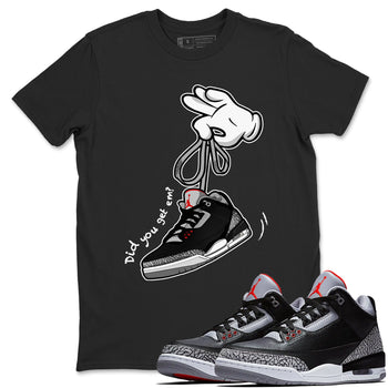 3s Black Cement shirts to match jordans Cartoon Hands sneaker match tees Air Jordan 3 Retro OG Black Cement match shoes to clothes SNRT Sneaker Tees unisex cotton Black 1 shirts