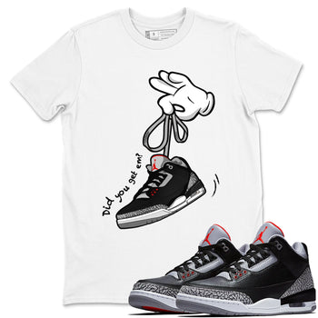 3s Black Cement shirts to match jordans Cartoon Hands sneaker match tees Air Jordan 3 Retro OG Black Cement match shoes to clothes SNRT Sneaker Tees unisex cotton White 1 shirts