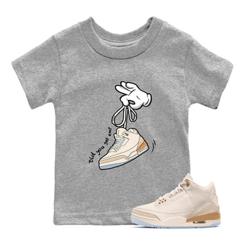 Best Christmas gifts for sneakerheads  – Sneaker Tees To Match Air Jordan 3 Champagne and Oysters Sneakers – Cartoon Hands Kids T-Shirt Heather Grey 1