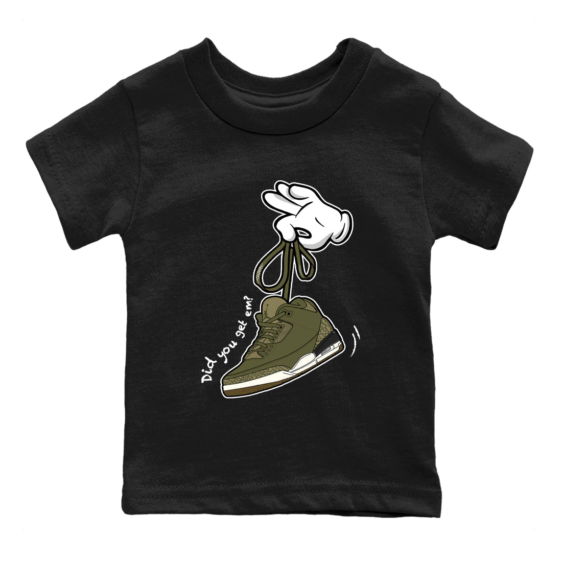 Sneaker Threads – Sneaker Threads To Match Air Jordan 3 Family Affair Shoes – Cartoon Hands Kids T-Shirt Black 2