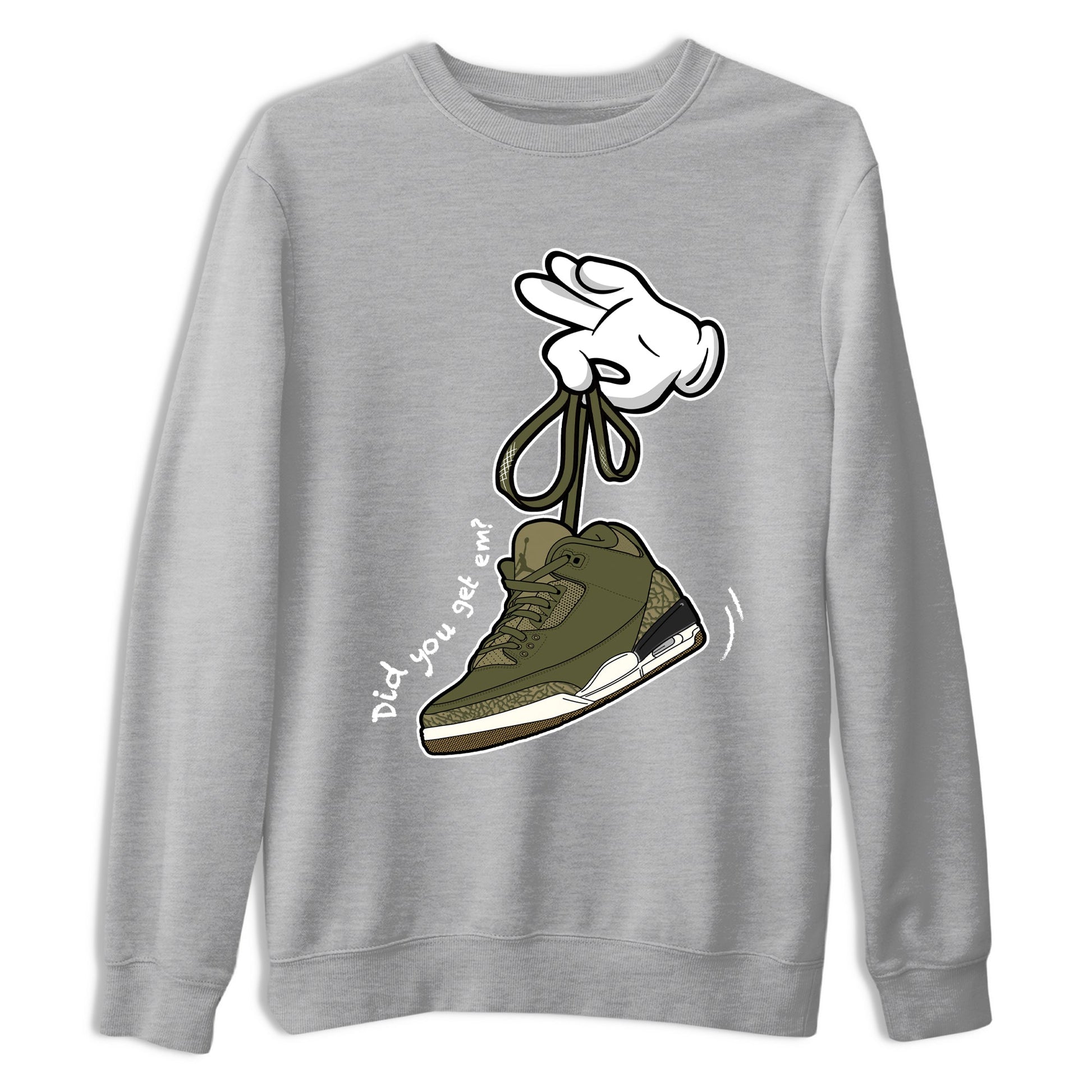 Sneaker Threads – Sneaker Threads To Match Air Jordan 3 Family Affair Shoes – Cartoon Hands Tee Heather Grey 2