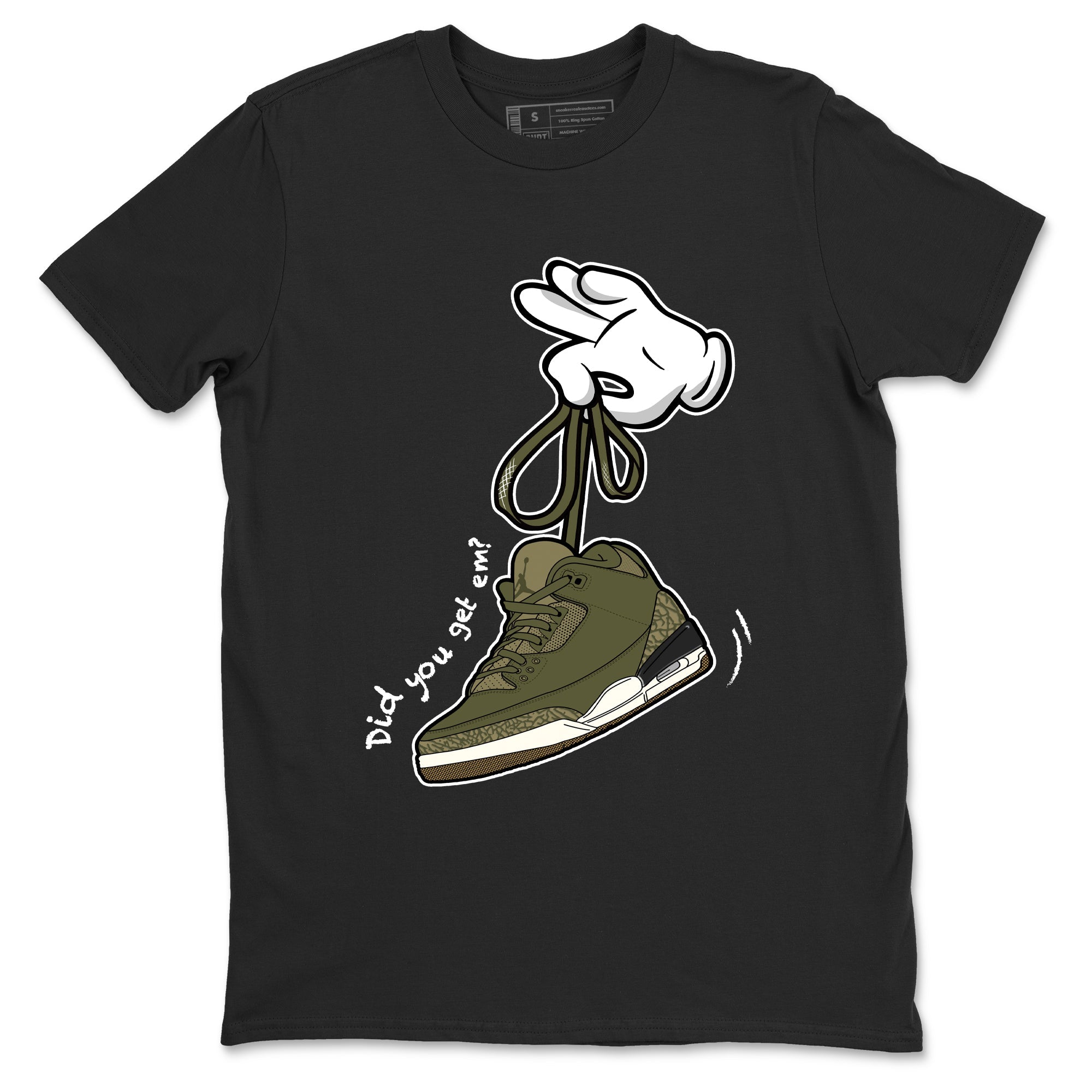 Sneaker Threads – Sneaker Threads To Match Air Jordan 3 Family Affair Shoes – Cartoon Hands Tee Black 2
