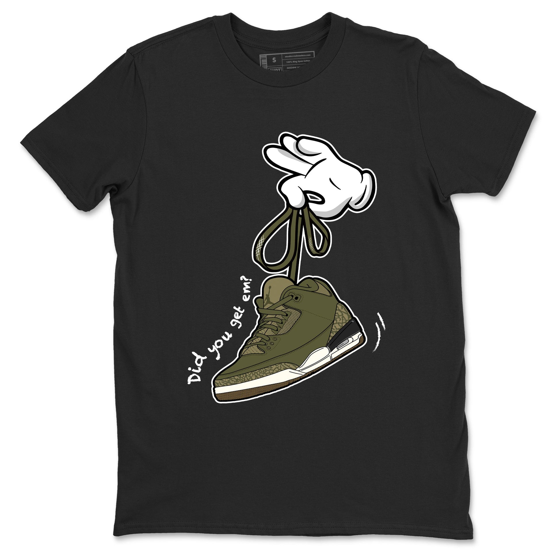 Sneaker Threads – Sneaker Threads To Match Air Jordan 3 Family Affair Shoes – Cartoon Hands Tee Black 2