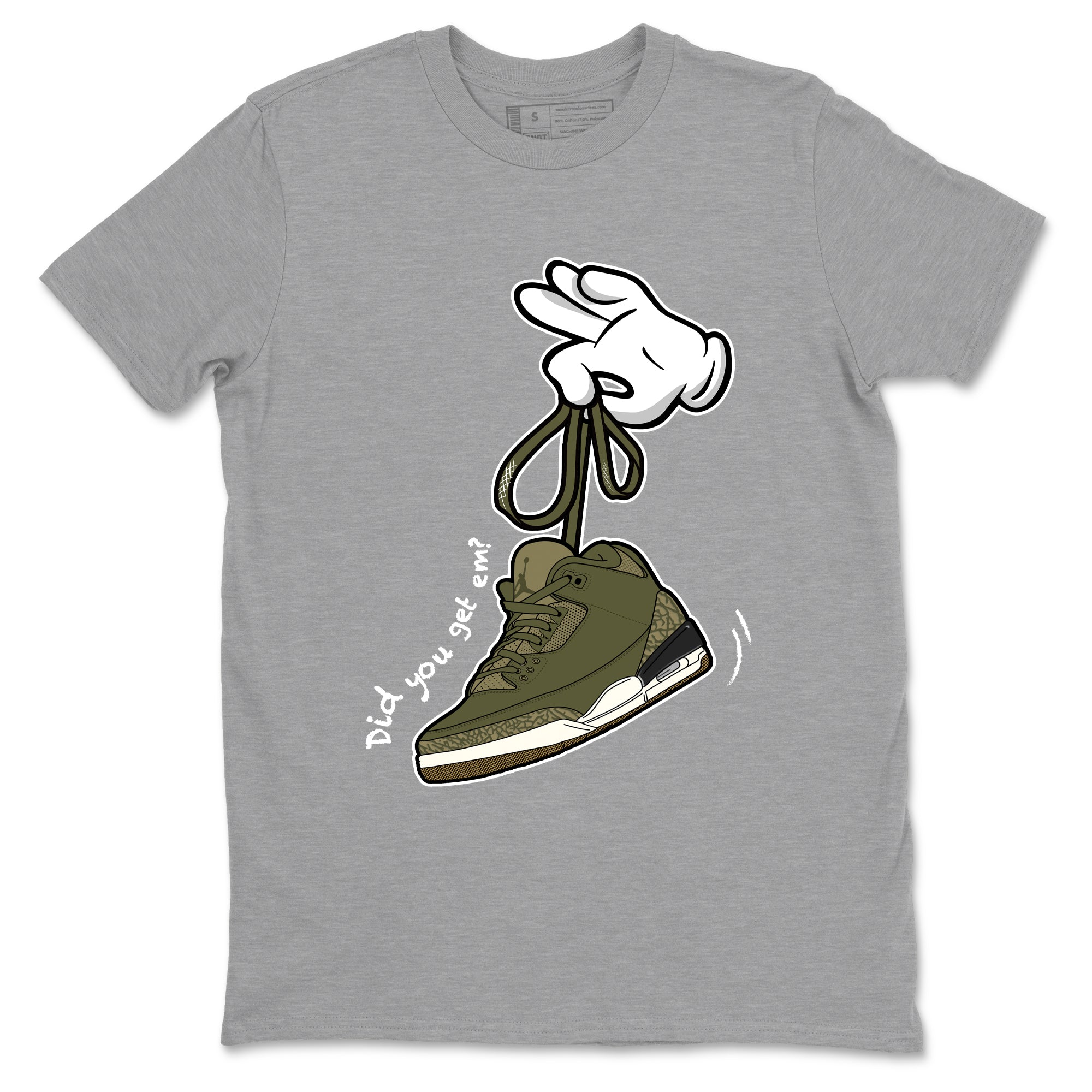 Sneaker Threads – Sneaker Threads To Match Air Jordan 3 Family Affair Shoes – Cartoon Hands Tee Heather Grey 2