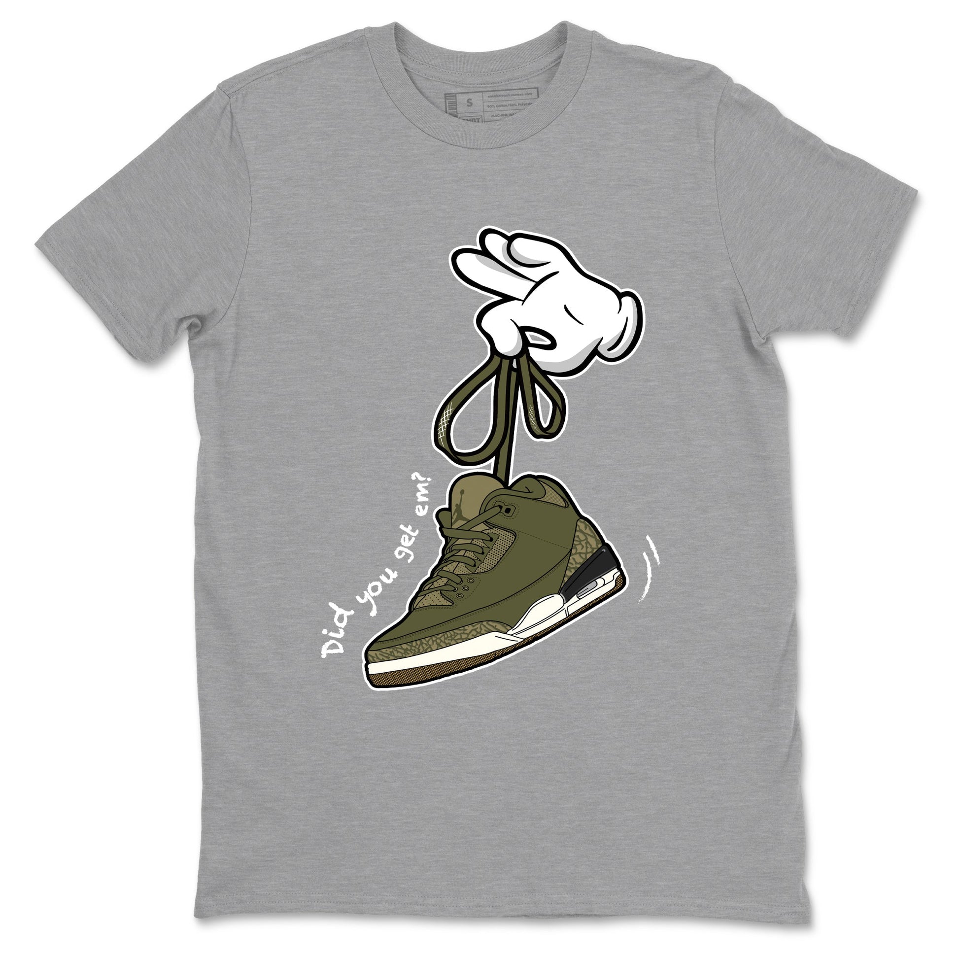 Sneaker Threads – Sneaker Threads To Match Air Jordan 3 Family Affair Shoes – Cartoon Hands Tee Heather Grey 2