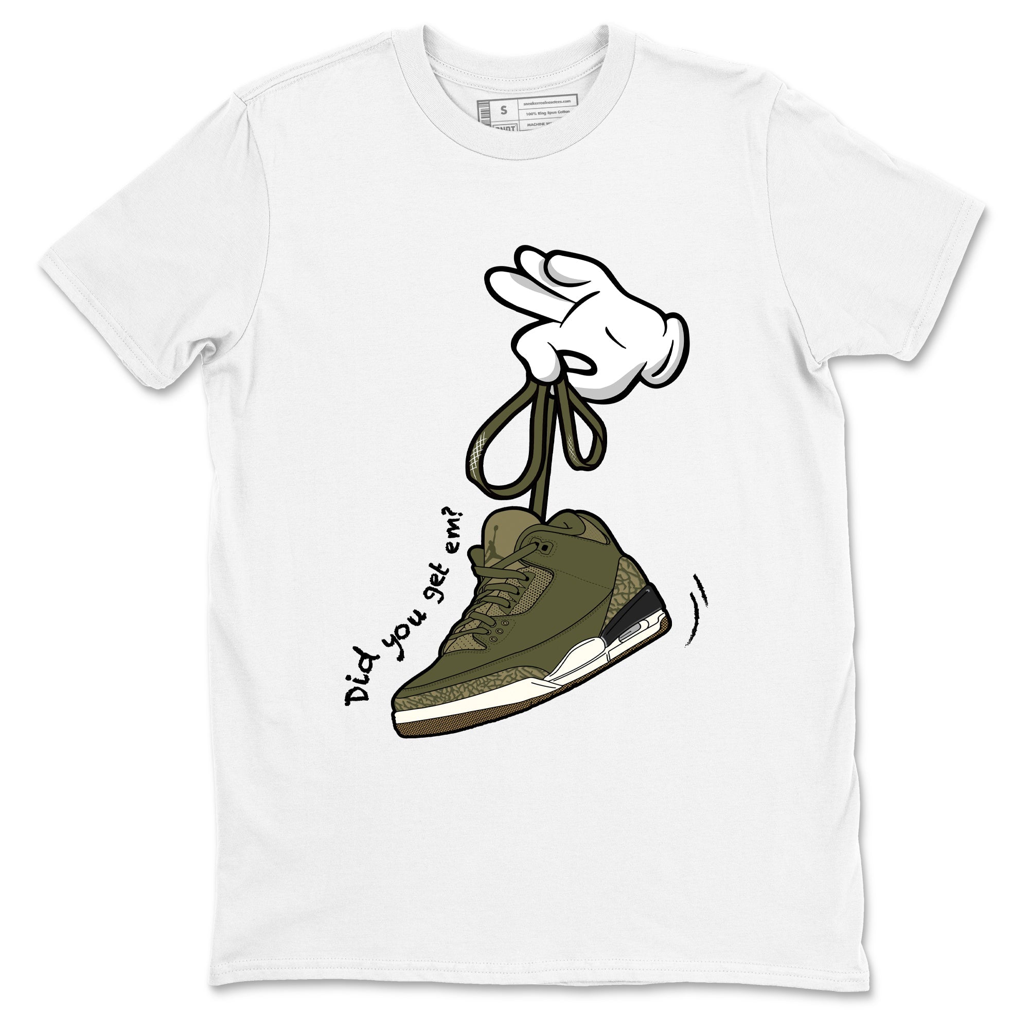 Sneaker Threads – Sneaker Threads To Match Air Jordan 3 Family Affair Shoes – Cartoon Hands Tee White 2