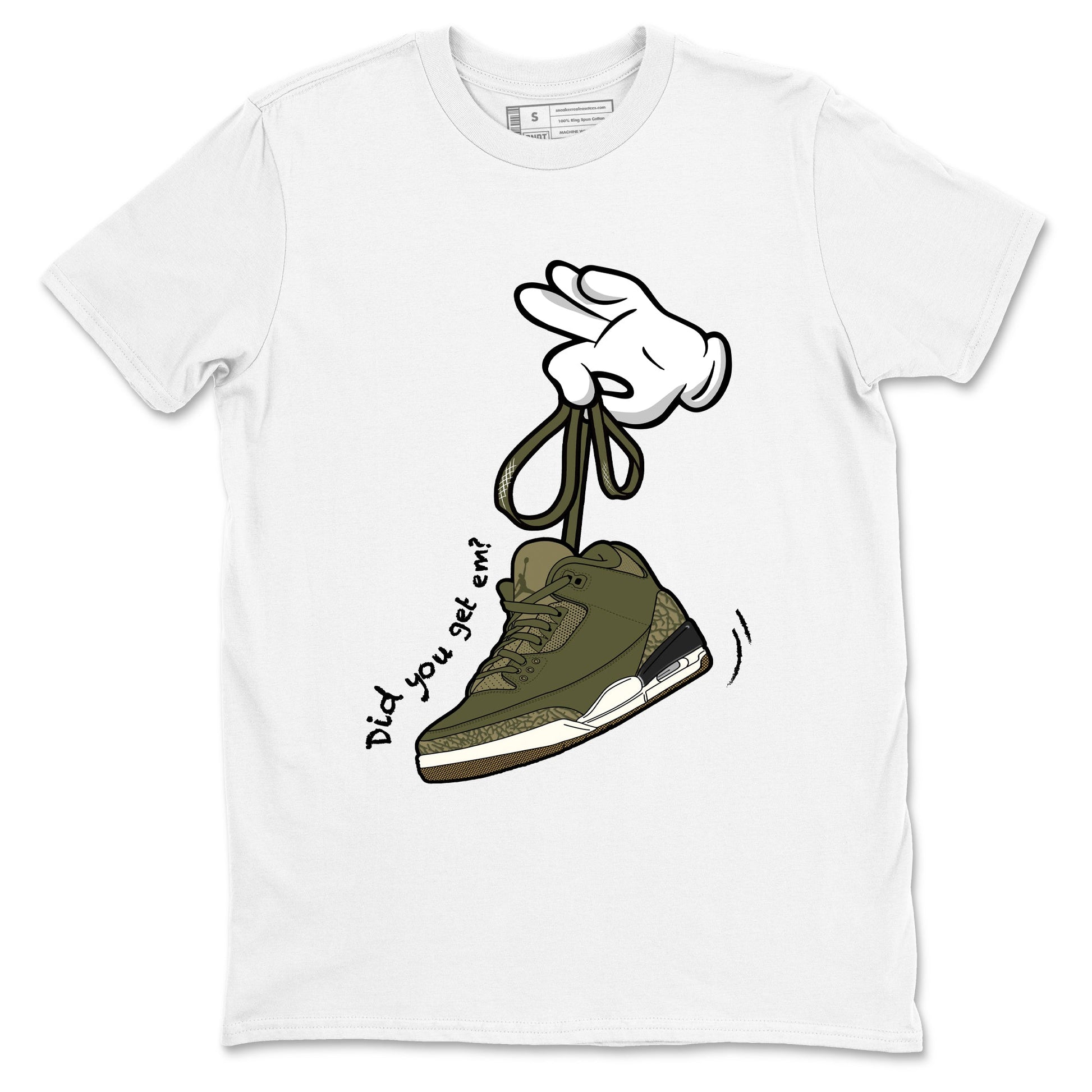 Sneaker Threads – Sneaker Threads To Match Air Jordan 3 Family Affair Shoes – Cartoon Hands Tee White 2