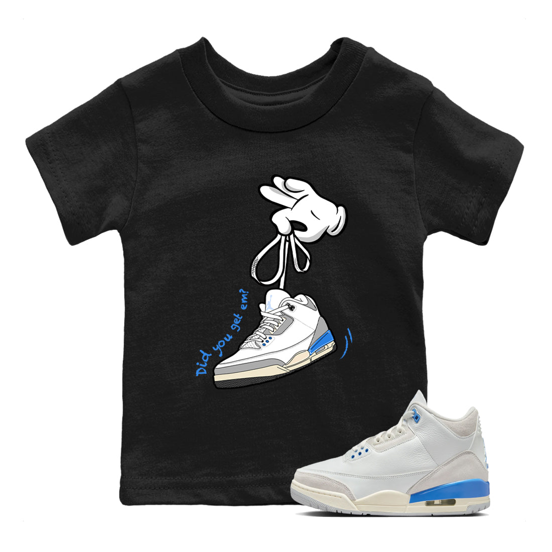 Air Jordan 3 Lucky Shorts shirts to match jordans Cartoon Hands sneaker match tees Air Jordan 3 Retro Lucky Shorts match shoes to clothes SNRT Sneaker Tees Youth Baby Black 1 tee