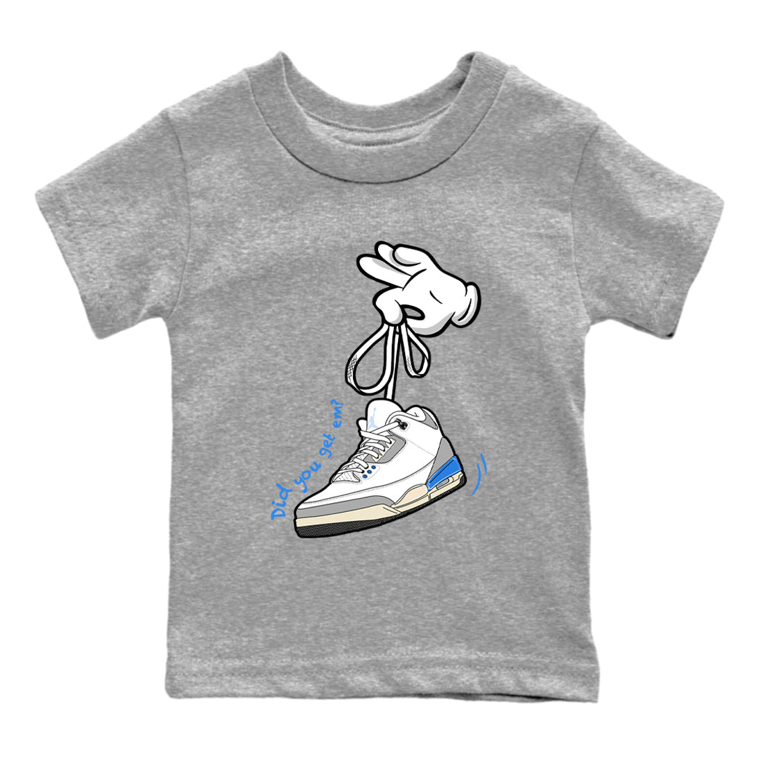 Air Jordan 3 Lucky Shorts shirts to match jordans Cartoon Hands sneaker match tees Air Jordan 3 Retro Lucky Shorts match shoes to clothes SNRT Sneaker Tees Youth Baby Heather Grey 2 tee