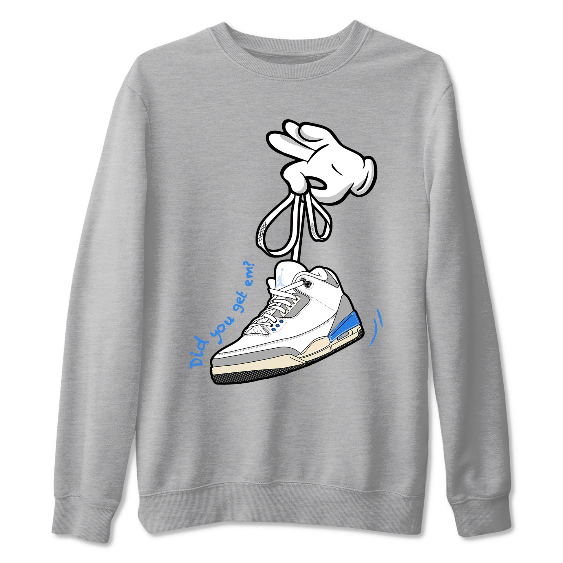 Air Jordan 3 Lucky Shorts shirts to match jordans Cartoon Hands sneaker match tees Air Jordan 3 Retro Lucky Shorts match shoes to clothes SNRT Sneaker Tees unisex cotton Heather Grey 2 shirts