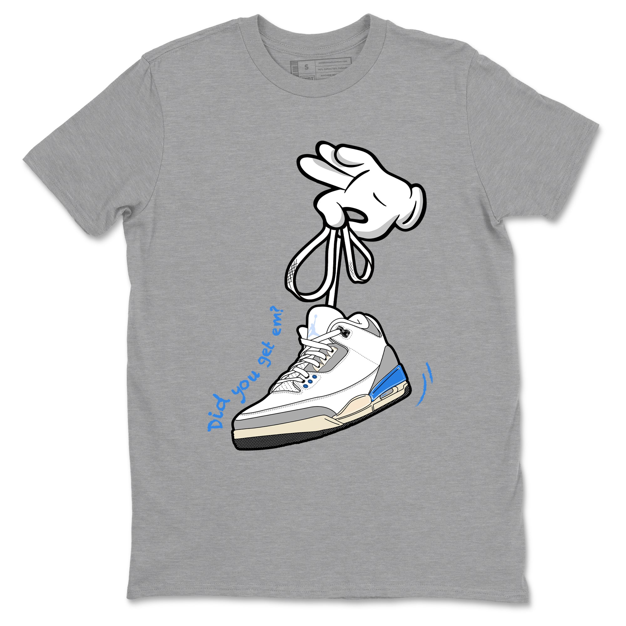 Air Jordan 3 Lucky Shorts shirts to match jordans Cartoon Hands sneaker match tees Air Jordan 3 Retro Lucky Shorts match shoes to clothes SNRT Sneaker Tees unisex cotton Heather Grey 2 shirts
