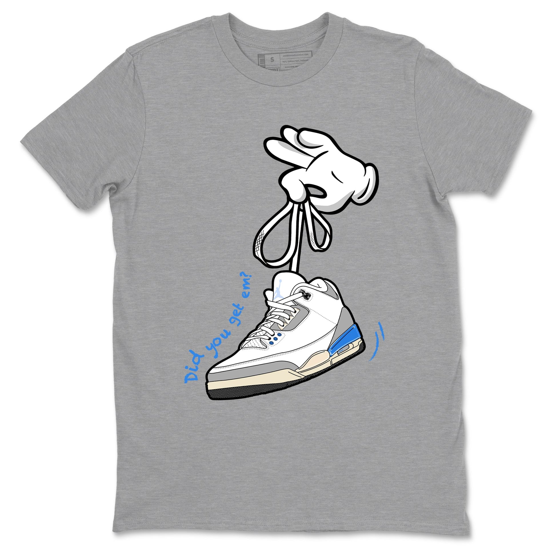 Air Jordan 3 Lucky Shorts shirts to match jordans Cartoon Hands sneaker match tees Air Jordan 3 Retro Lucky Shorts match shoes to clothes SNRT Sneaker Tees unisex cotton Heather Grey 2 shirts