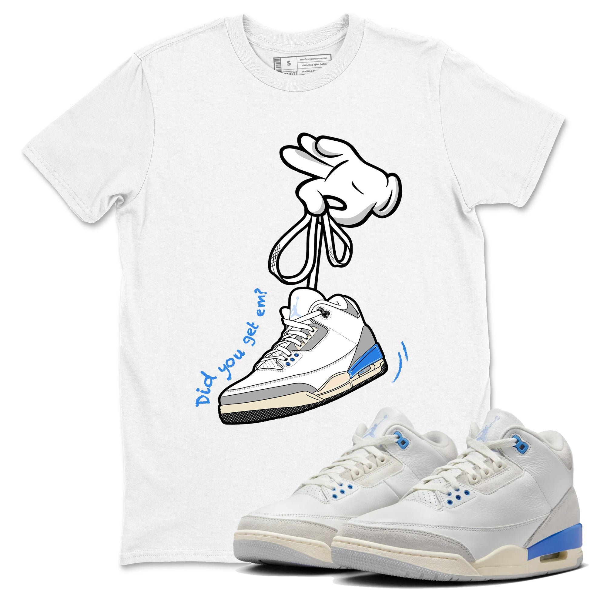 Air Jordan 3 Lucky Shorts shirts to match jordans Cartoon Hands sneaker match tees Air Jordan 3 Retro Lucky Shorts match shoes to clothes SNRT Sneaker Tees unisex cotton White 1 shirts